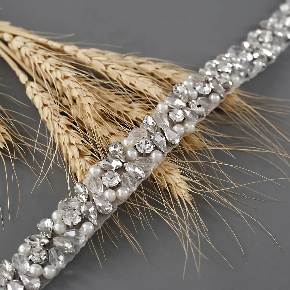 S387 Серебряные Листья Стразы ремни для вечерних платьев пояс простые свадебные