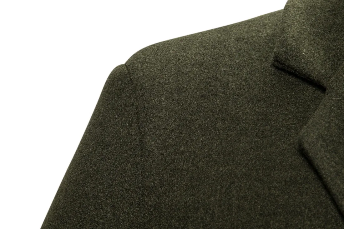 

Asian Size Autumn Winter Mid-length Double Breasted Tweed Coat for Men