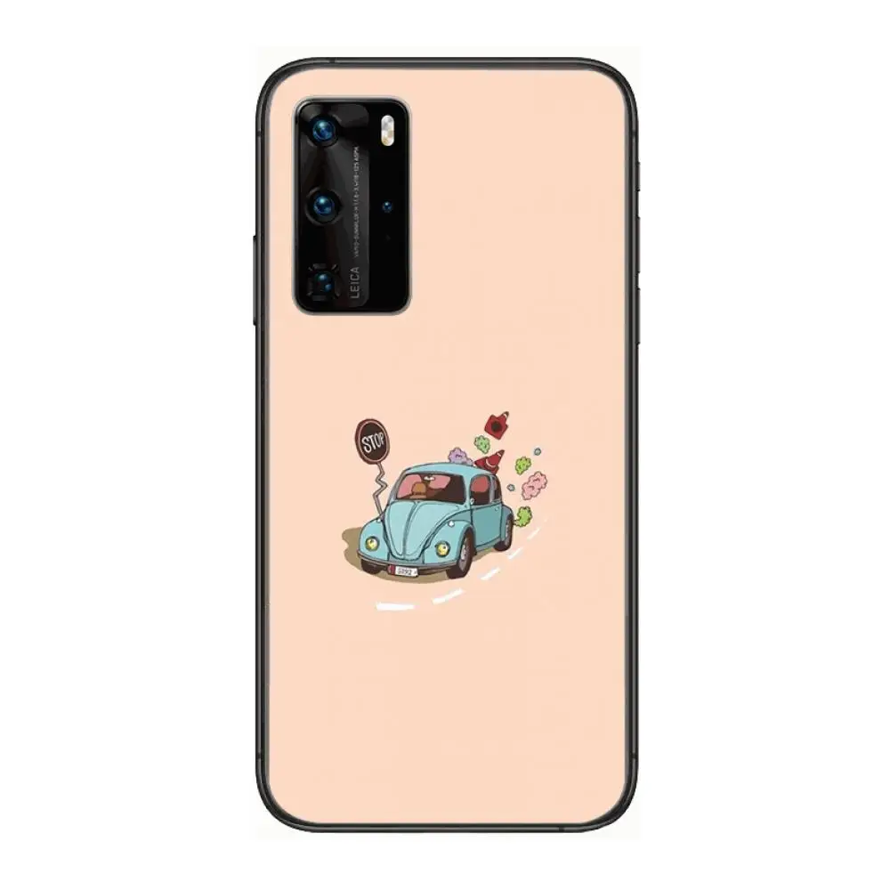 

Gourmet cartoon beautiful Phone Case For Huawei P 40 30 20 10 9 8 Lite E Pro Plus Black Etui Coque Painting Hoesjes comic fashi