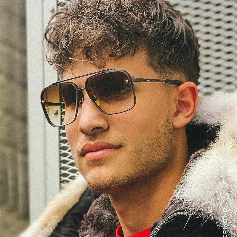 

Retro box sunglasses men's online celebrity with square metal sunglasses men's sunglasses