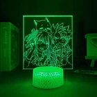 Аниме Сказочный хвост манга Нацу драгнеель и Эрза алый обнимающий ночсветильник светодиодный сенсорный ночсветильник для детской комнаты декор для стола