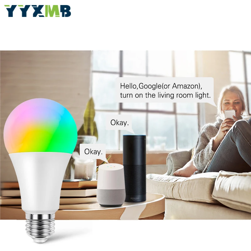 4 шт. умный светильник tuya WiFi 9 Вт с поддержкой Amazon ECHO/Google Home/IFTTT пульт