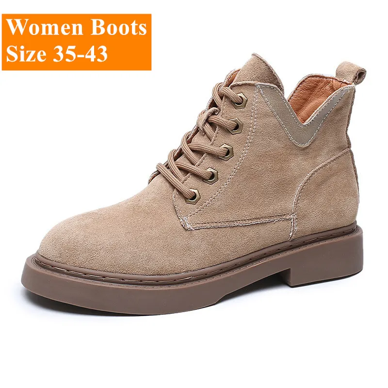 

Women Ankle Boots Black for 2020 Warm Winter Snow Shoes Short Boats Platforms Chunky Female Low Heels High Quality Plus Size