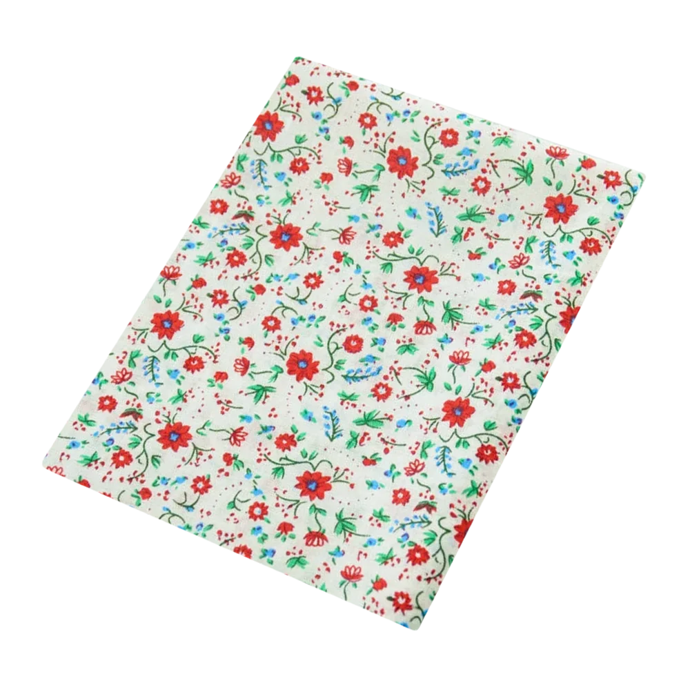 Красные цветы и зеленые листья дизайн 100% хлопчатобумажная ткань нарезанный