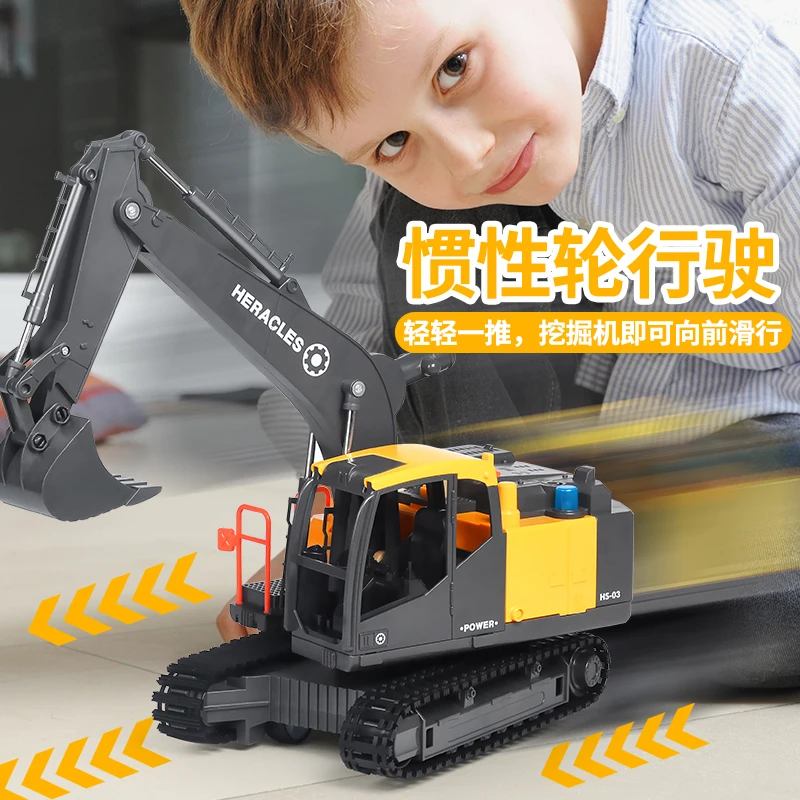 

Big Truck & 4PCS Mini Alloy Diecast Car Excavator Model Scale Vehicles Carrier Truck Engineering Car Toys Caterpillar Tractor