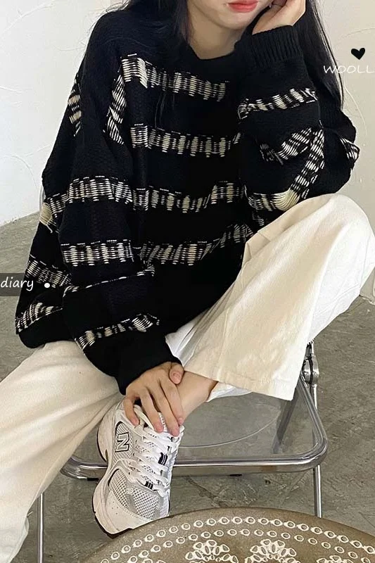 Женский свитер пальто Осень-зима 2021 шикарный корейский Свободный пуловер в