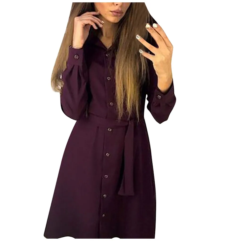 Повседневное летнее платье в китайском стиле с длинными рукавами и пуговицами