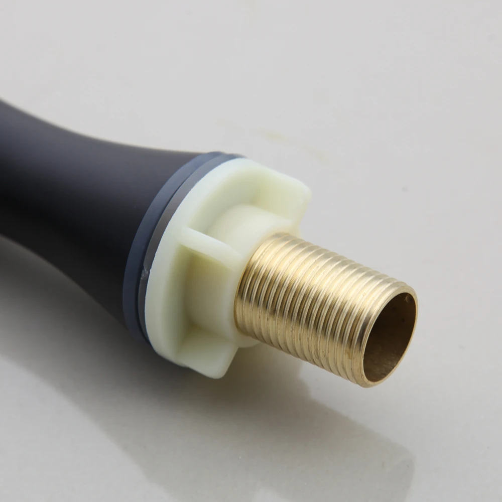 Смеситель для раковины в ванную комнату матовый черный латунный кран крепление