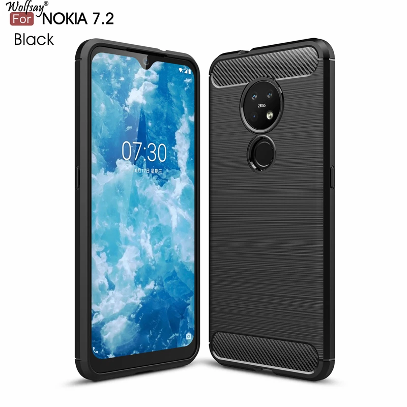 

Wolfsay Anti-knock Case For Nokia 7.2 Case Soft TPU Brushed Case For Nokia 7.2 Business Phone Fundas Coque for Nokia 6.2 6.3"