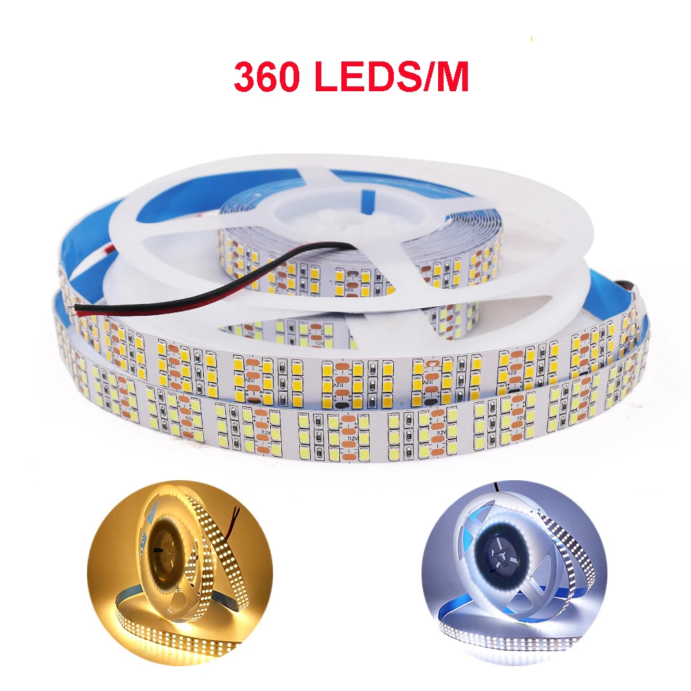 

100m 2835 Led Tape Double Row Three Row Flexible Soft Led strip 4000k 240 leds/m 360 leds/m 480Leds/m DC12V Showcase Lightbox