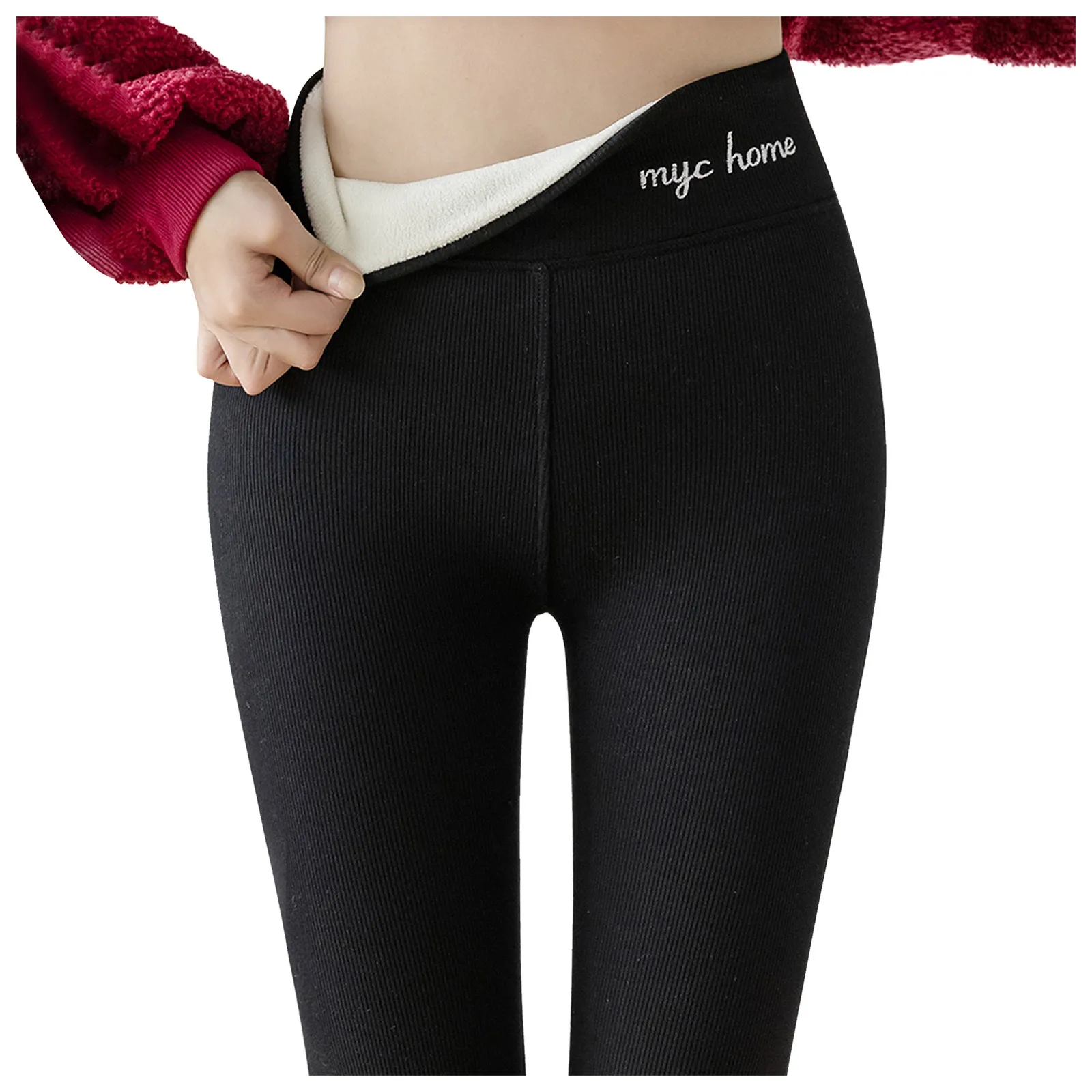 

Женские зимние леггинсы со средней талией, теплые флисовые леггинсы, брюки, повседневные облегающие плотные бархатные женские повседневны...