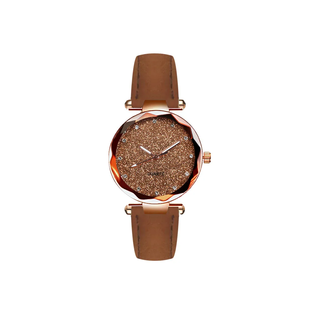 Новые женские часы из розового золота для женщин кварцевые женский кожаный