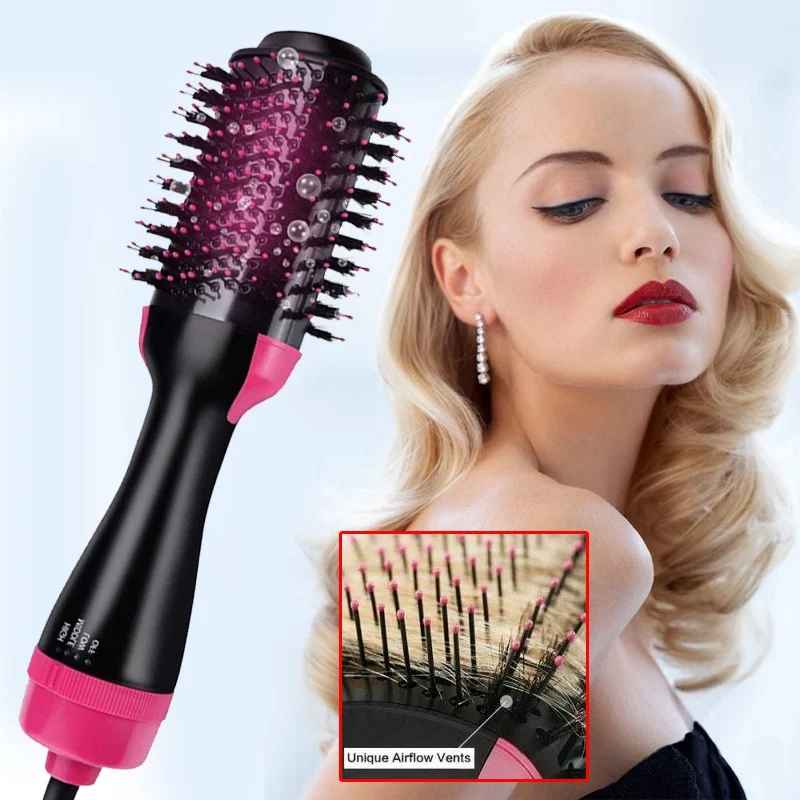 

3 in 1 Electric Hair Dryers Straightener Hair Curler Curling Iron Comb Blow Dryer Comb One Step Hair Brush Roller Styler