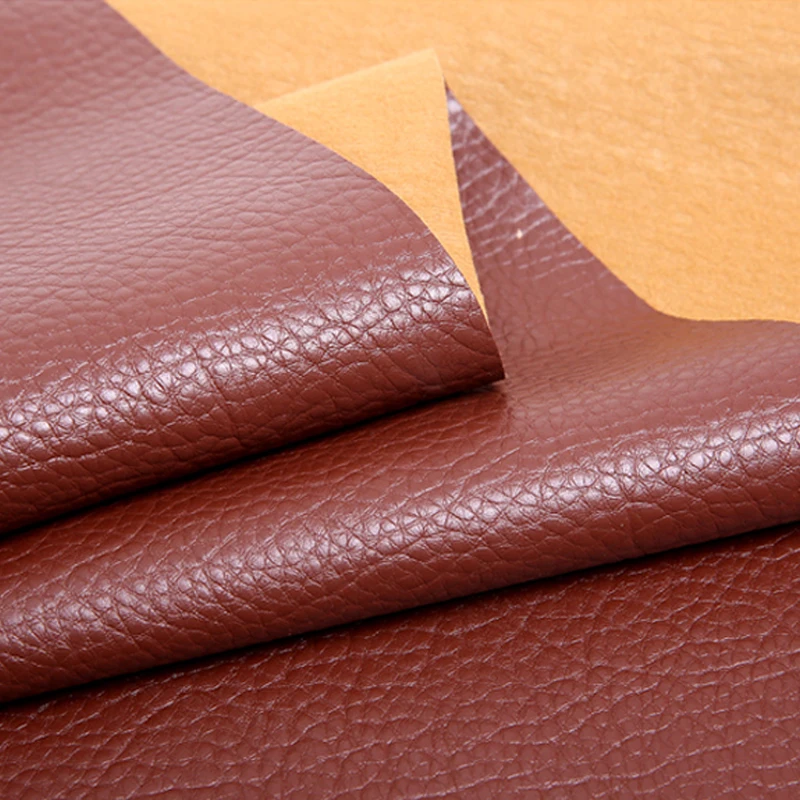 Litchi PU Leatherette Faux Synthetic Leather Fabric For Sewing Bow Bag Brooches Sofa Car DIY Hademade Material Sheets images - 6