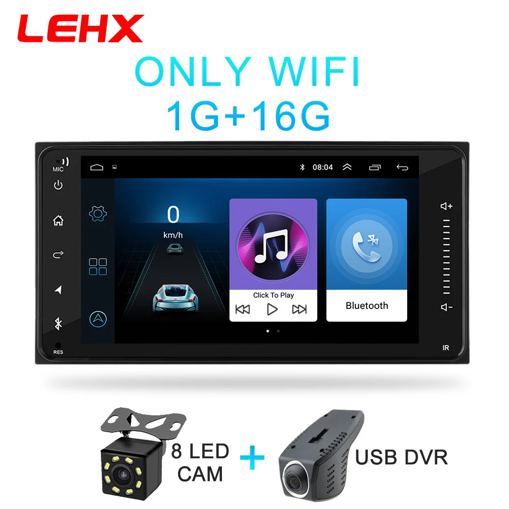 LECO901901-DVR-CAM Автомобильный Android 8,1 мультимедиа для toyota corolla 2 Din универсальный автомобильный Радио с навигацией Bluetooth Wifi автомобильный стерео gps плеер - Цвет: LECO901901-DVR-CAM