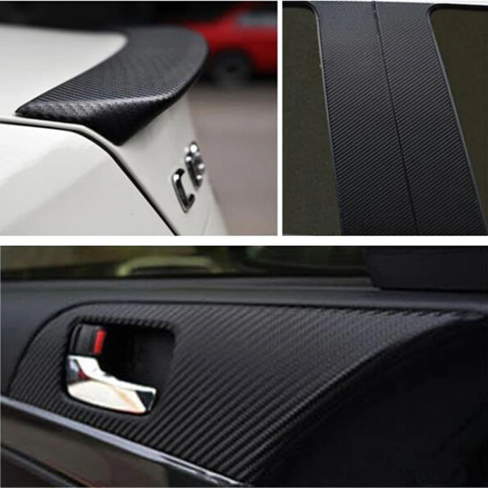 

Black Carbon Fiber Vinyl Car Wrap Sheet Roll Film Sticker Decal Universal 2018