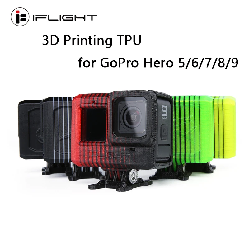 

IFlight 3D Printing TPU Adjustable Angle GoPro Hero 5/6/7/8/9 camera Mount with lens cover / ND8 filter for FPV Drone