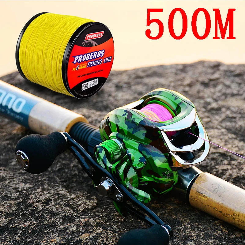 

Proberos Fishline 4 подставки 500M/547 ярдов леска 4 пряди лески 100Lb PE Multifilamento де Pesca