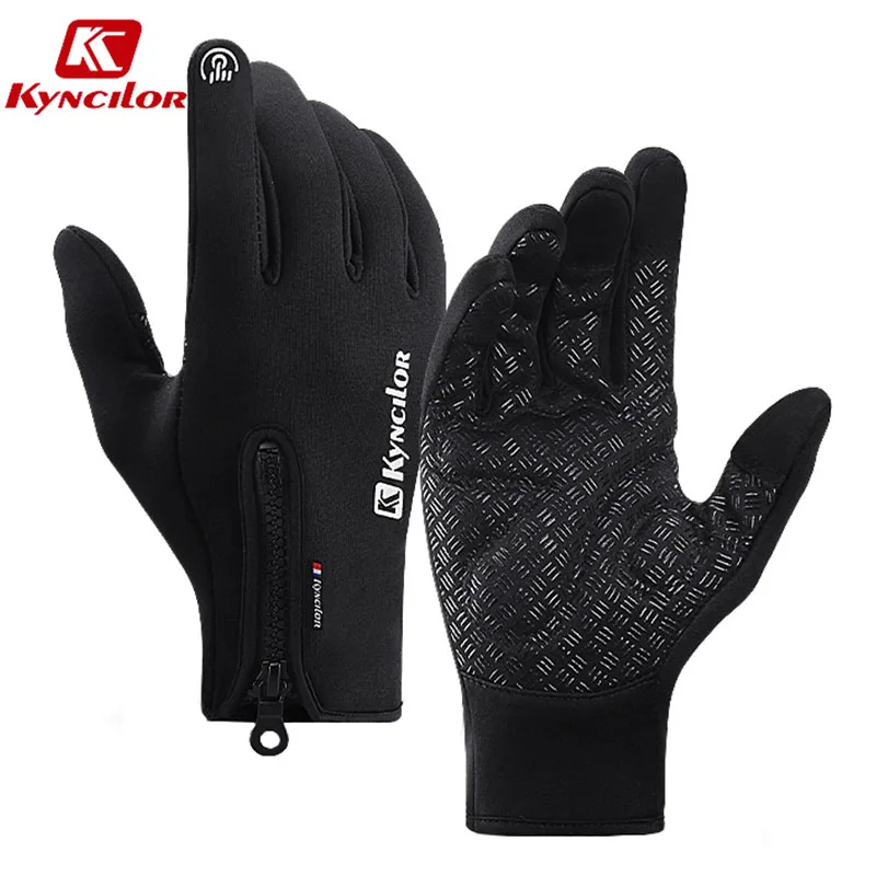 Kyncilor Winter Keep Warm Cycling Gloves Windproof Touchscreen MTB Bike Gloves Wear-resistant Motorcycle Gloves Bicycle Gloves