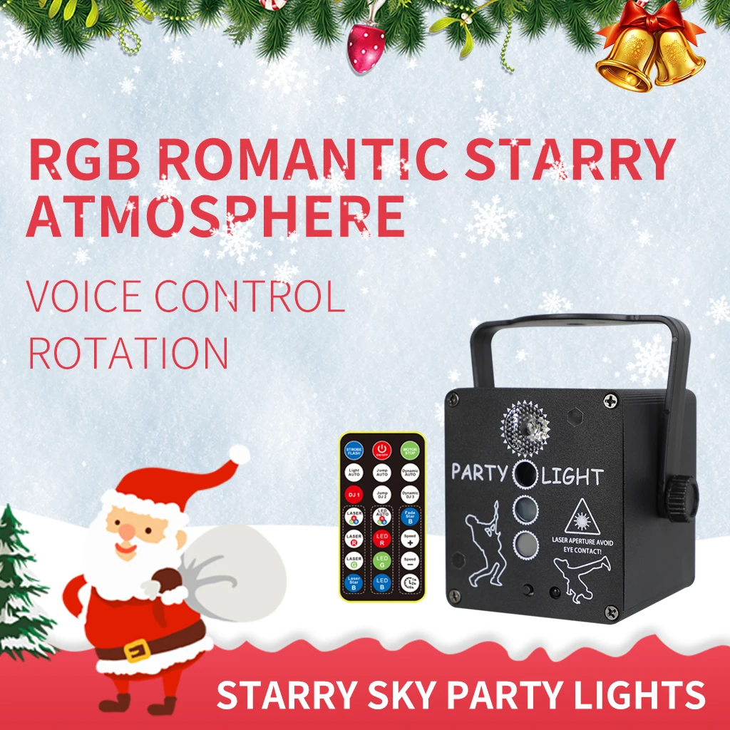 Mini DJ Disco 4 Holes RGB Laser Light Projector USB Rechargeable LED Stage Lighting Effect Party Holiday Wedding Christmas Lamp | Лампы и