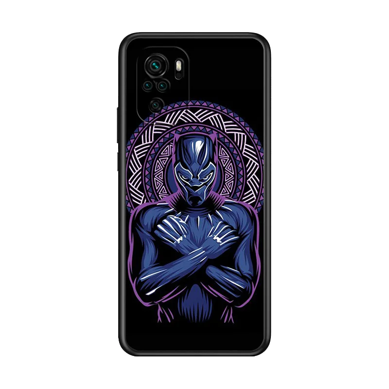 

Marvel Avengers Black Panther Super Hero For Xiaomi Redmi Note 10S 10 9T 9S 9 8T 8 7S 7 6 5A 5 Pro Max TPU Silicone Phone Case