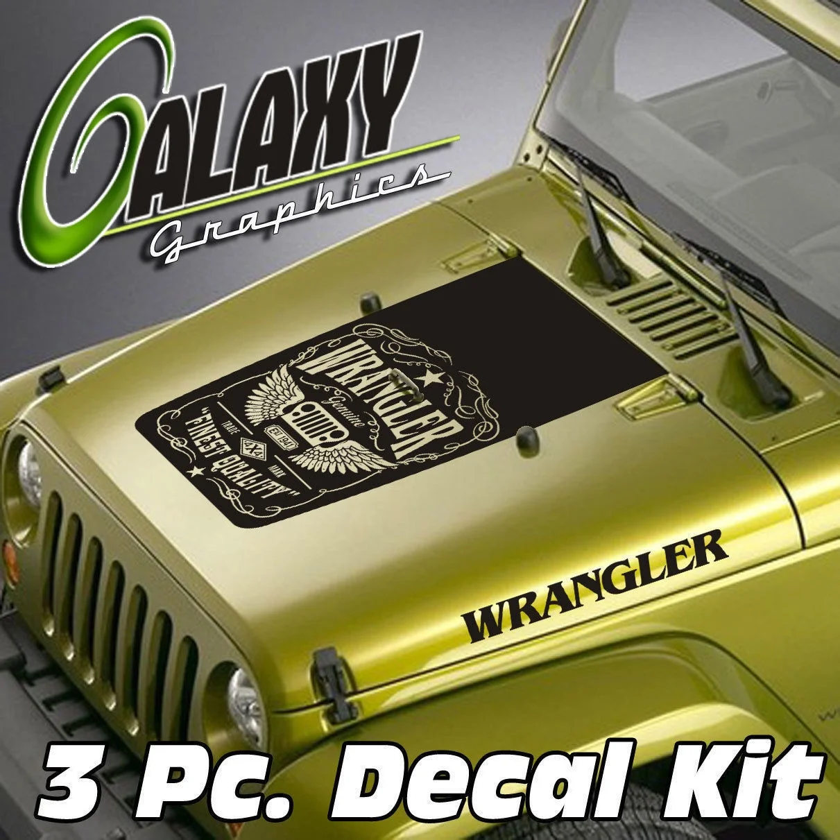 

For Universal Wrangler 3 Pc Blackout Hood Decal Kit #27 - Whiskey Label Sticker