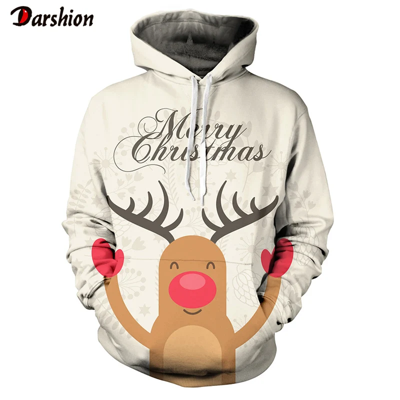 Мужские/женские толстовки с 3D принтом Рождественский свитшот капюшоном
