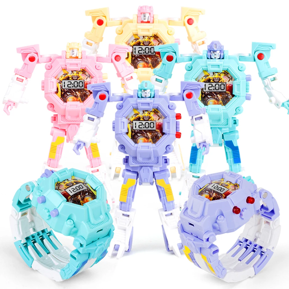 Часы детские робот игрушка трансформер экшн наручные часы электронные