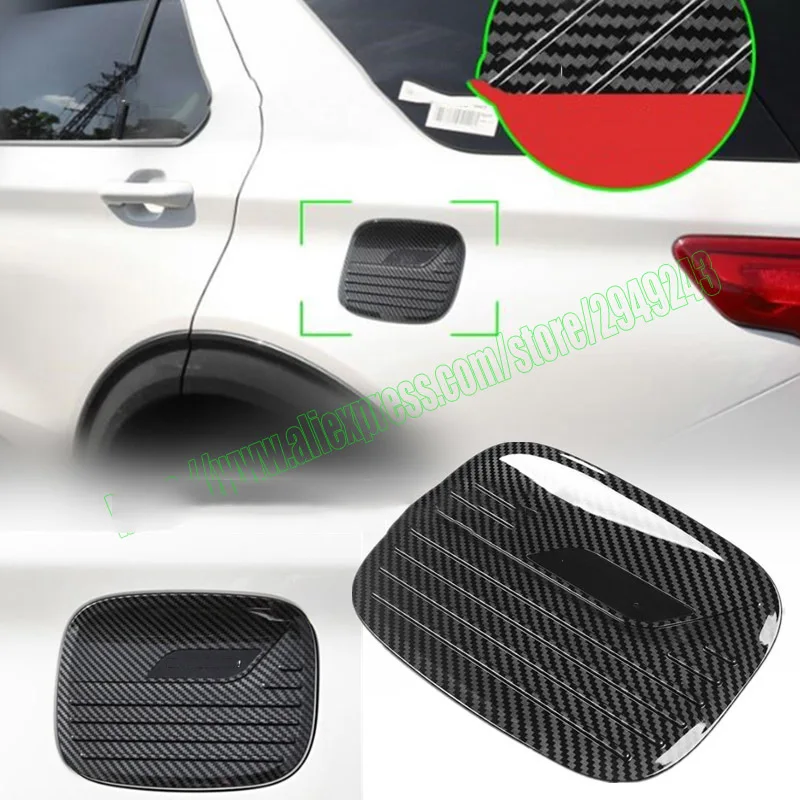 

For Ford Explorer 2020-2021 Carbon Fiber Look Fuel Tank Gas Cap Fuel Tank Cover Car modification