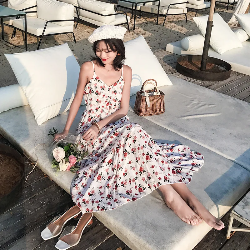 Женское Шифоновое Платье макси с цветочным принтом элегантное сказочное