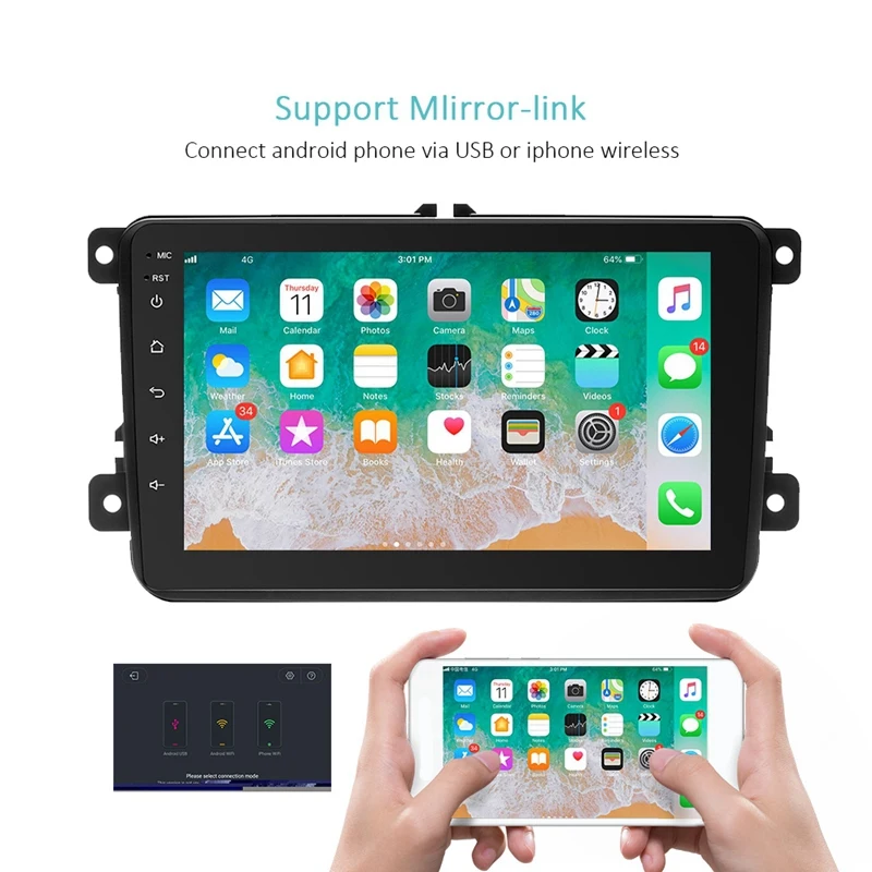 2 Din 8 дюймов Android 1 автомобильный DVD мультимедийный плеер 1G + 16G GPS навигация WIFI Bluetooth