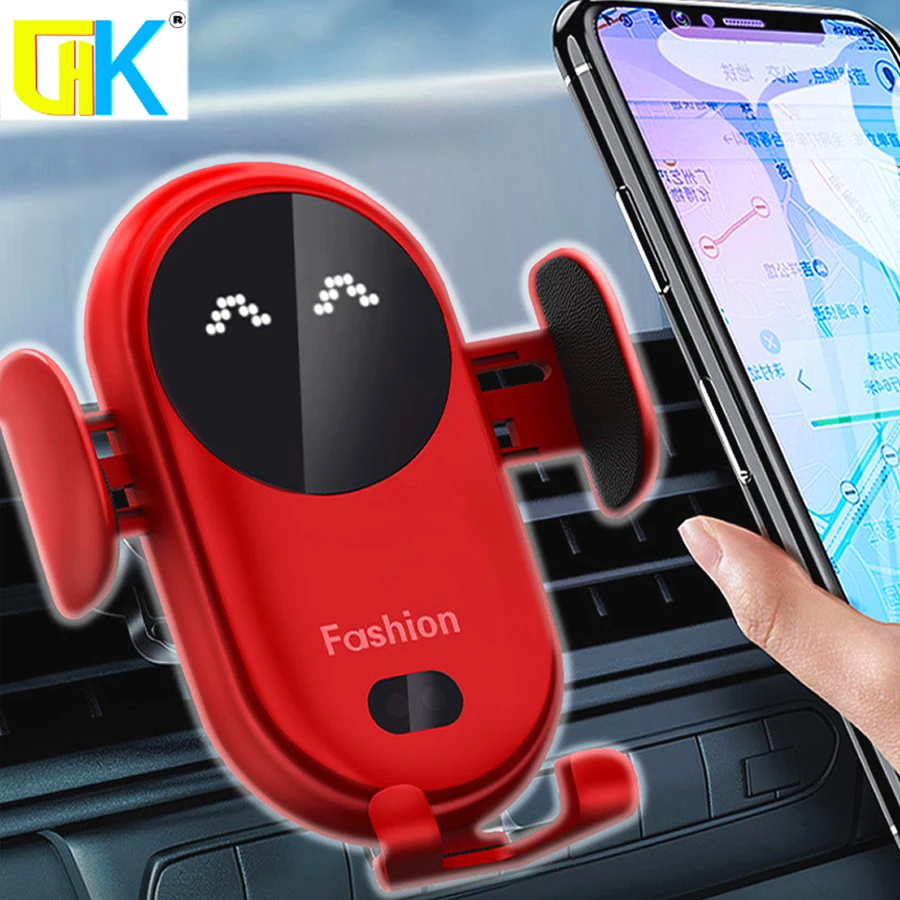 

Car Wireless Charger 10W Car Phone Holder for iPhone 12 12ProMax 11 11Pro X XR XSMAX 8 7 Plus Intelligent Infrared Phone Holder