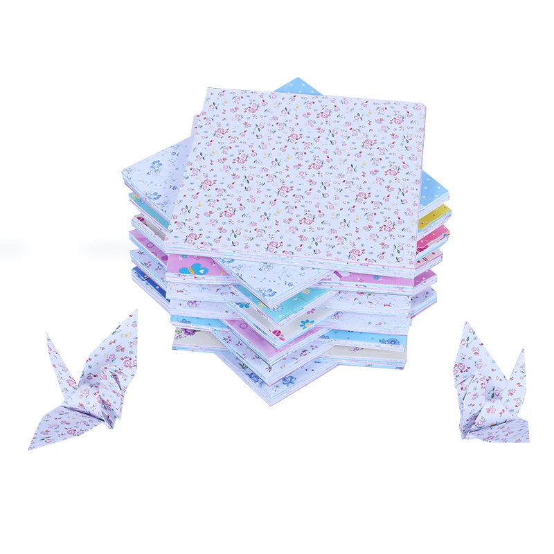 72 шт./упак. DIY квадратной формы с цветочным узором и рисунком в виде птичек оригами