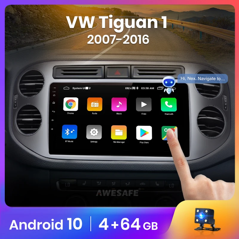Автомагнитола AWESAFE PX9 для Volkswagen Tiguan 1 NF 2006 2017 2012 мультимедийный видеоплеер с GPS 2din