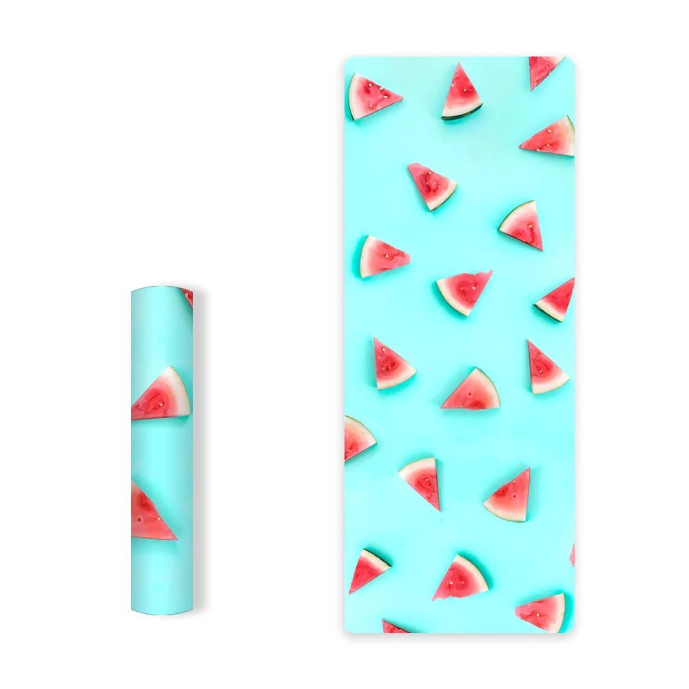 TPE цветной коврик для йоги с принтом пищевой серии не скользящий без запаха