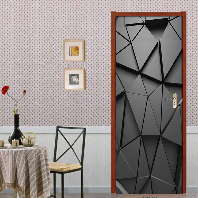 DIY домашний декор, 3D стикер на дверь, рельефное изображение, защита окружающей среды, самоклеющиеся, водонепроницаемые обои, принт, холст, настенное искусство