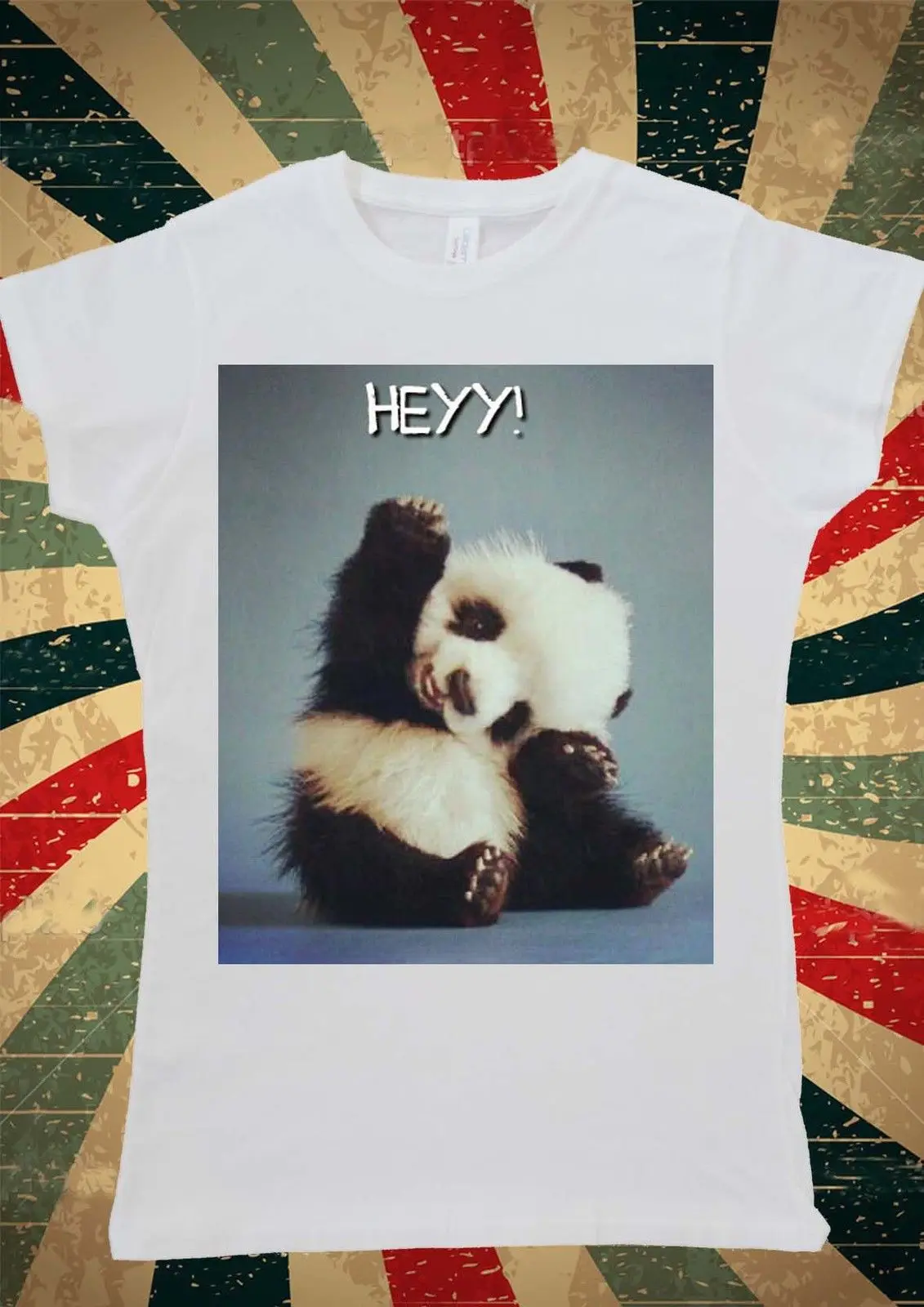 Детская панда Эй! Симпатичная забавная женская футболка Tumblr|Футболки| |