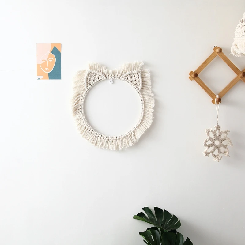 

Macrame Tapestry Wall Hanging Decorative Mirror Bohemia Home Art Wall Decoration XX9B