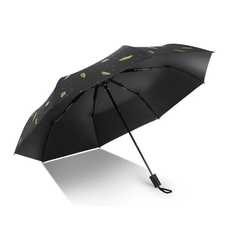 LIKE RAIN складные мини-зонтики для дождя, женский маленький зонт, детский зонт для девочки, креативный Карманный Зонт с принтом перьев, UBY04
