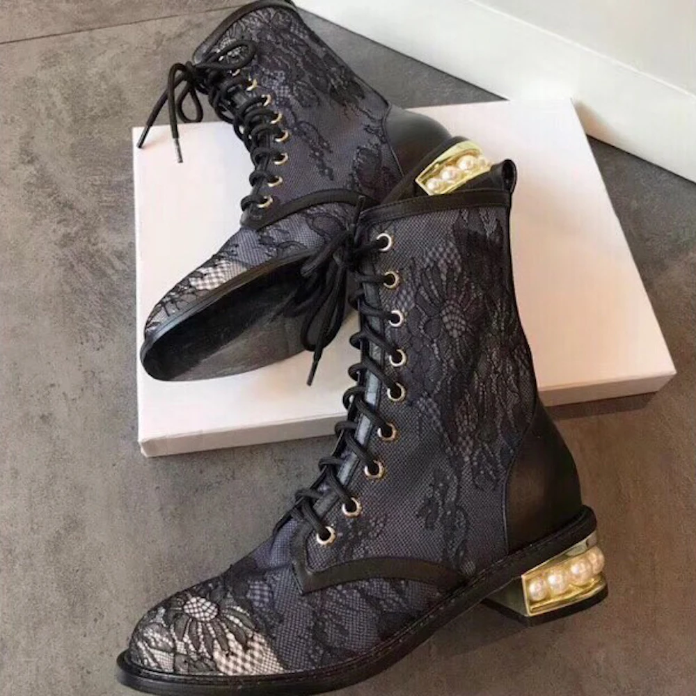 Женские ботинки осенние на шнуровке Новая модная женская обувь ботильоны с