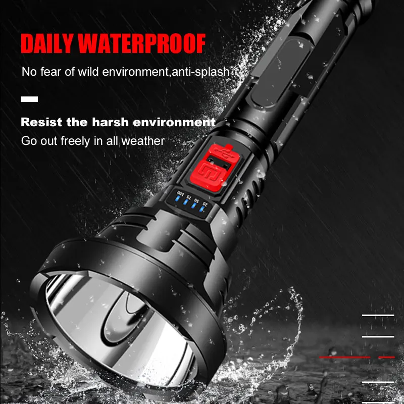 free shipping to russia high power ultra bright tactical hunting flashlight portable rechargeable torch built in 18650 battery free global shipping