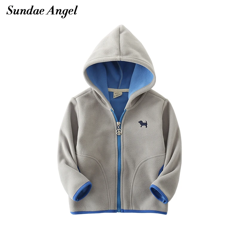 Детская флисовая куртка с капюшоном и длинным рукавом изображением ангела для