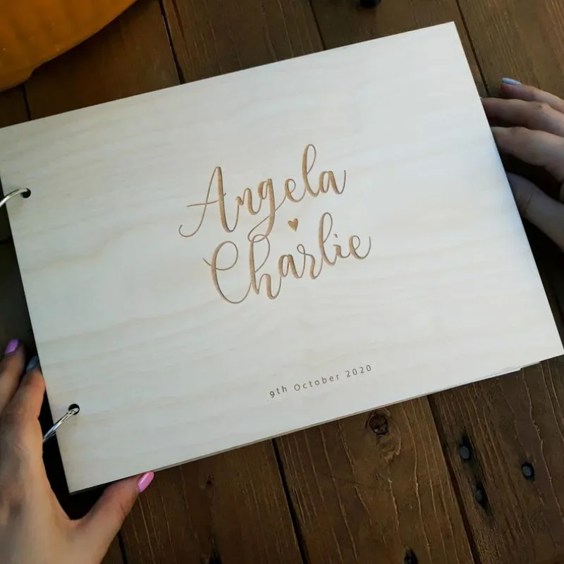 Современная Свадебная Гостевая книга деревянная для свадьбы