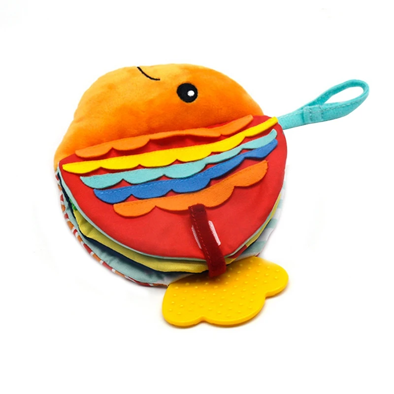 

Creative Fish Cloth Book Cartoon Sea Animals Doll Baby Early Education Soothing Toy Washable Enlightenment Cloth Book