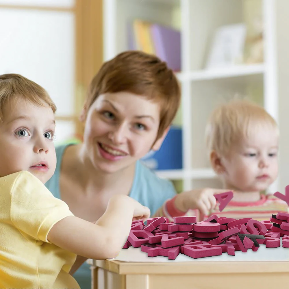 124 шт./компл. магнитные буквы из пены Алфавит магниты на холодильник с коробкой