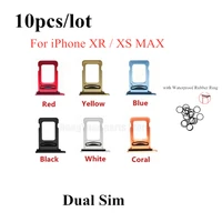 10pcs sim card holder adapter socket for iphone xr xs max dual sim card holder tray slot waterproof moistureproof rubber ring