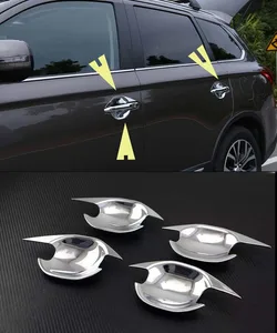 Chrome ABS Style Door Handle Bowl Cover Trim for 2016-2020 Mitsubishi Outlander NEW