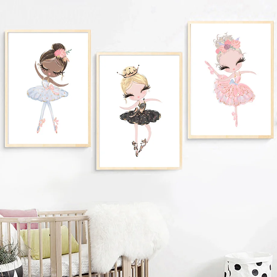 Мультяшный Розовый Единорог Лебедь Девушка корона цветок Скандинавская