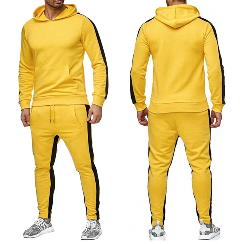 

Tracksuit Men 2 Piece Sets 2020 New Brand Autumn Winter Print Hooded