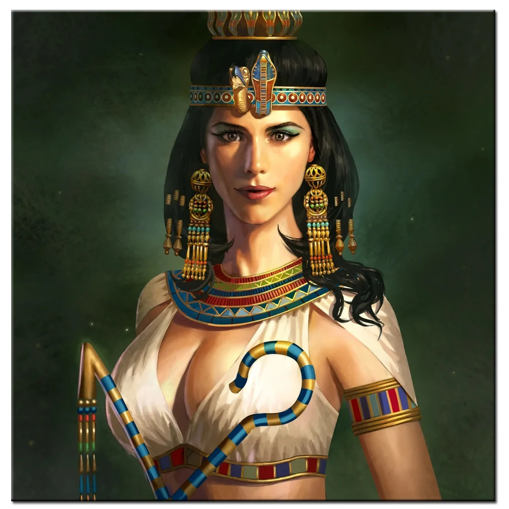 

Full Square round Diamond Painting Cleopatra egypt queen 5D Diy Diamond Embroidery woman Mosaic Rhinestone Gift Top sale